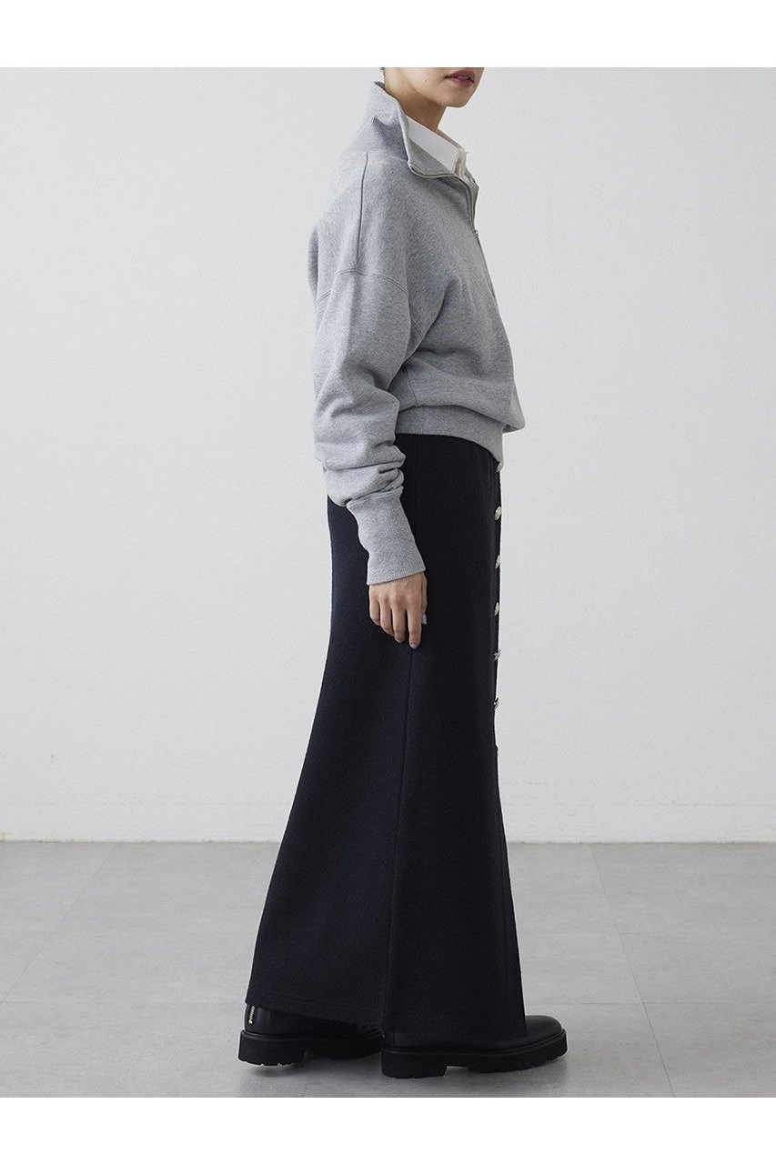 【ウィムガゼット/Whim Gazette】の【THE PAUSE】ウールジャージボタンスカート 人気、トレンドファッション・服の通販 founy(ファニー) 　ファッション　Fashion　レディースファッション　Fashion for Women　スカート　Skirts　ロングスカート　Long Skirts / Maxi & Midi Skirts　カットソー　Cut and Sewn Top　シルバー　Silver, Metallic Silver　ストレッチ　Stretch, Stretchy Fabric　タイトスカート　Pencil Skirt, Tight Skirt　フロント　Front, Front Design　メタル　Metal, Metal Parts　リラックス　Relax, Relaxed Fit　ロング　Long, Long-Length　新作・新入荷　New Arrivals / New In　A/W・秋冬　Autumn/Winter　other-6|ID: prp329100004703578 ipo3291000000033965456