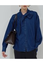【ガリャルダガランテ/GALLARDAGALANTE】のデニムボウタイブラウス 人気、トレンドファッション・服の通販 founy(ファニー) ファッション Fashion レディースファッション Fashion for Women トップス・カットソー Cut & Sew Tops シャツ・ブラウス・オフィスカジュアル Elegant Blouses & Button-Ups ジャケット Jacket, Outerwear スリーブ Sleeve, Long Sleeve / Short Sleeve デニム Denim, Jeans Material リラックス Relax, Relaxed Fit ルーズ Loose, Oversized ロング Long, Long-Length エレガント 上品 Elegant 新作・新入荷 New Arrivals / New In thumbnail インディゴブルー|ID: prp329100004703579 ipo3291000000033965459