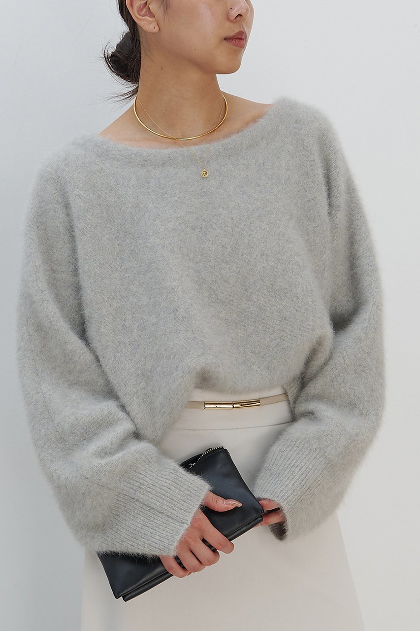 【ガリャルダガランテ/GALLARDAGALANTE】のファーボートネックプルオーバー インテリア・キッズ・メンズ・レディースファッション・服の通販 founy(ファニー) ファッション Fashion レディースファッション Fashion for Women トップス・カットソー Cut & Sew Tops ニット Knit Tops & Sweaters カジュアルプルオーバー・ニットトップス Pullovers & Knit Tops / Casual Pullovers おすすめ Recommended / Our Picks サロペット Overalls, Salopette ライトグレー|ID: prp329100004703583 ipo3291000000034377087