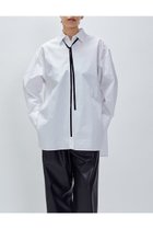 【プルミエ アロンディスモン/1er Arrondissement】のベロアリボンレギュラーカラーシャツ ホワイト|ID:prp329100004703587