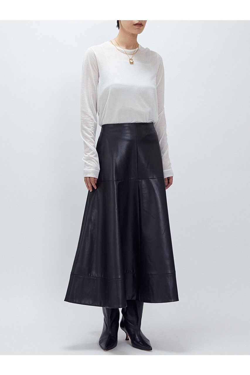 【プルミエ アロンディスモン/1er Arrondissement】のフェイクレザースカート 人気、トレンドファッション・服の通販 founy(ファニー) 　ファッション　Fashion　レディースファッション　Fashion for Women　スカート　Skirts　ロングスカート　Long Skirts / Maxi & Midi Skirts　フェイクレザー　Faux Leather, PU Leather　フレア　Flare, Flared　ブルゾン　Blouson, Bomber Jacket　ロング　Long, Long-Length　新作・新入荷　New Arrivals / New In　other-4|ID: prp329100004703592 ipo3291000000033965580