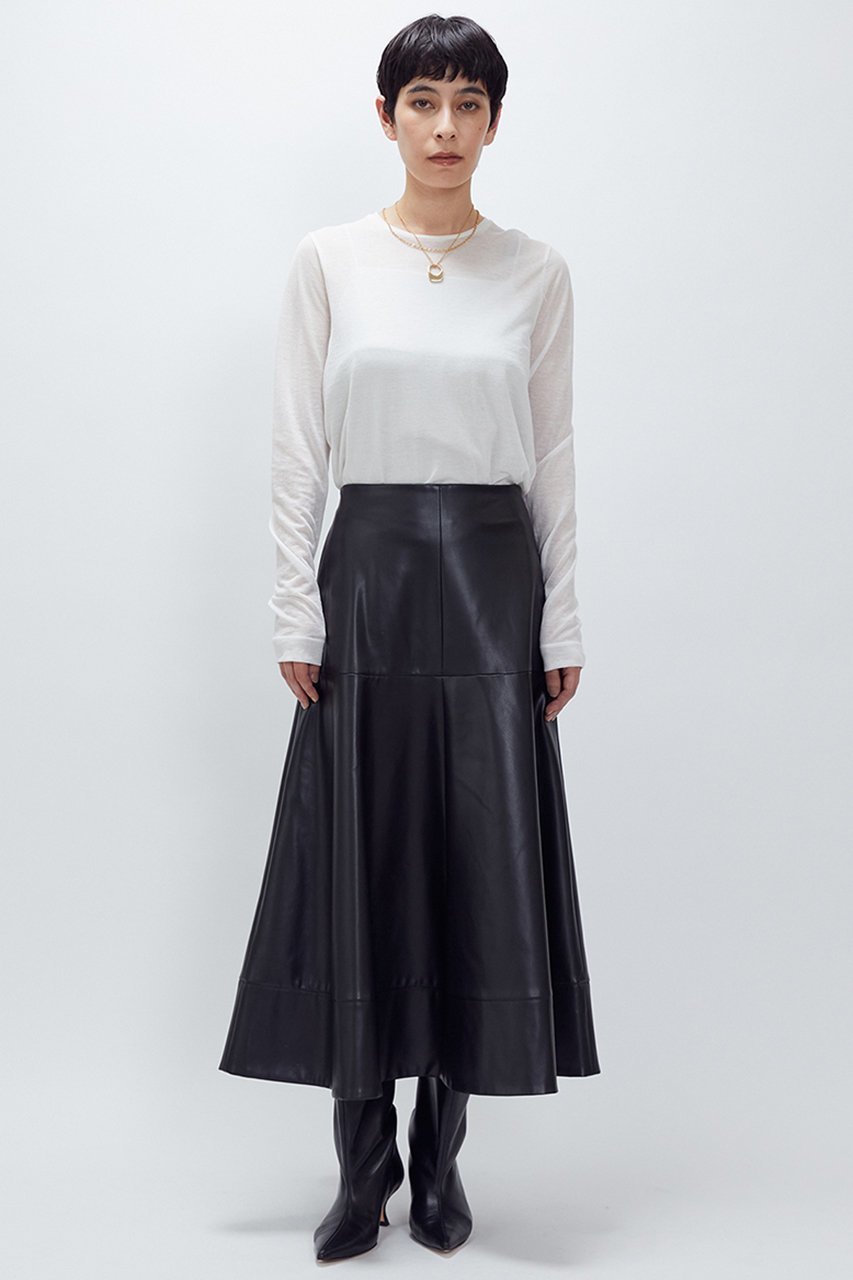 【プルミエ アロンディスモン/1er Arrondissement】のフェイクレザースカート 人気、トレンドファッション・服の通販 founy(ファニー) 　ファッション　Fashion　レディースファッション　Fashion for Women　スカート　Skirts　ロングスカート　Long Skirts / Maxi & Midi Skirts　フェイクレザー　Faux Leather, PU Leather　フレア　Flare, Flared　ブルゾン　Blouson, Bomber Jacket　ロング　Long, Long-Length　再入荷　Restock / Back in Stock　other-3|ID: prp329100004703592 ipo3291000000035563904