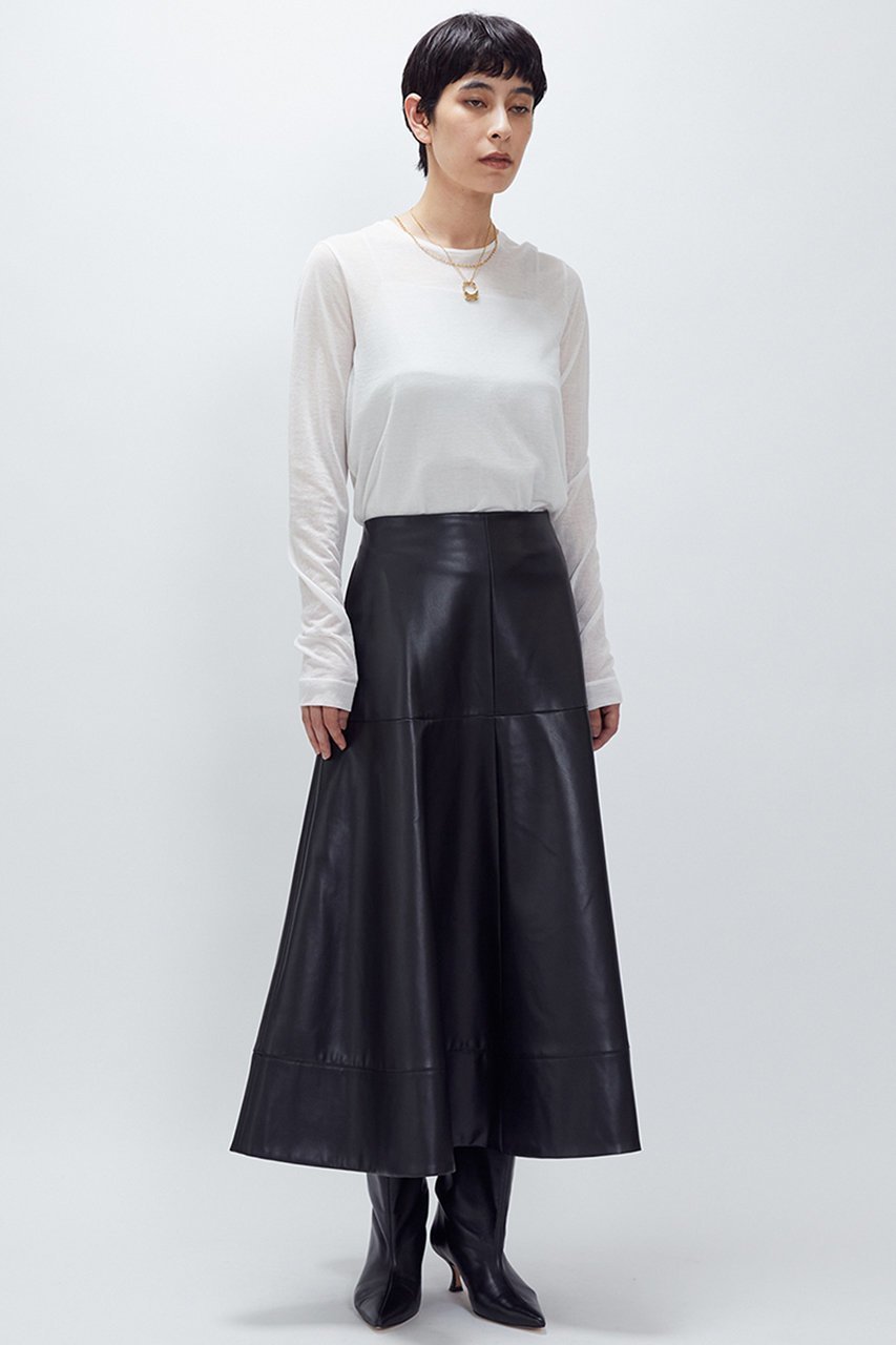 【プルミエ アロンディスモン/1er Arrondissement】のフェイクレザースカート 人気、トレンドファッション・服の通販 founy(ファニー) 　ファッション　Fashion　レディースファッション　Fashion for Women　スカート　Skirts　ロングスカート　Long Skirts / Maxi & Midi Skirts　フェイクレザー　Faux Leather, PU Leather　フレア　Flare, Flared　ブルゾン　Blouson, Bomber Jacket　ロング　Long, Long-Length　再入荷　Restock / Back in Stock　other-4|ID: prp329100004703592 ipo3291000000035563906