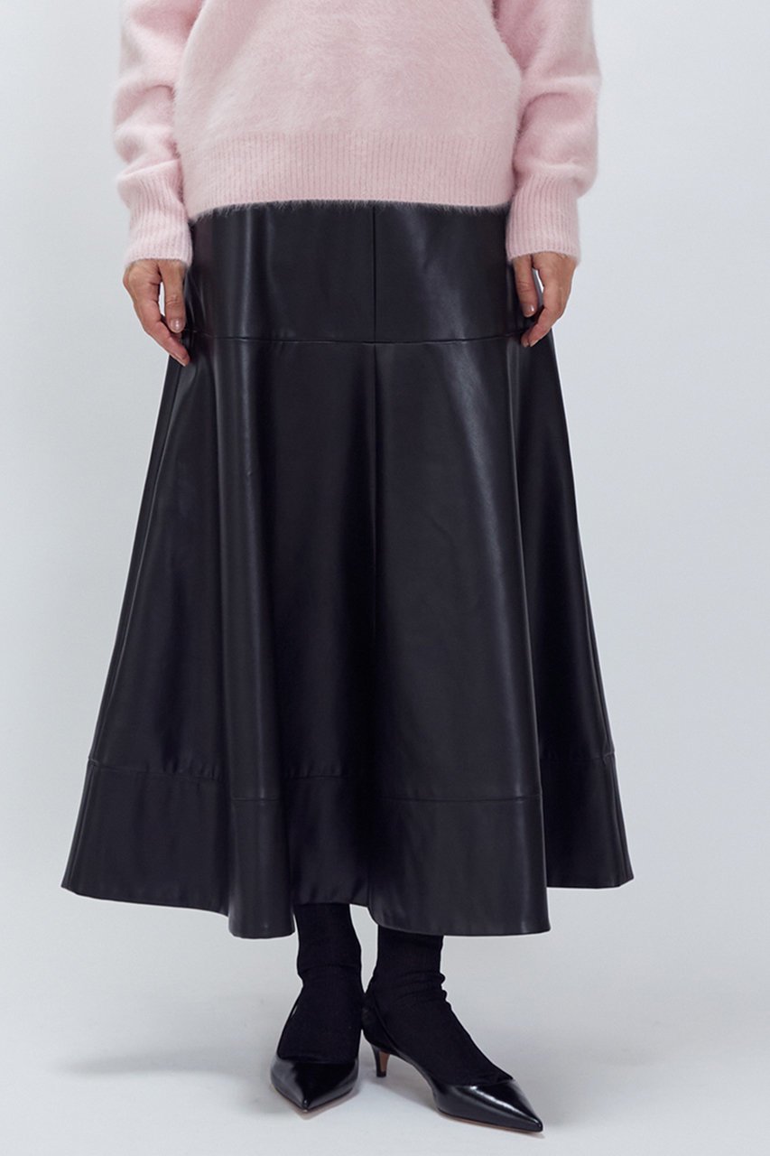 【プルミエ アロンディスモン/1er Arrondissement】のフェイクレザースカート 人気、トレンドファッション・服の通販 founy(ファニー) 　ファッション　Fashion　レディースファッション　Fashion for Women　スカート　Skirts　ロングスカート　Long Skirts / Maxi & Midi Skirts　フェイクレザー　Faux Leather, PU Leather　フレア　Flare, Flared　ブルゾン　Blouson, Bomber Jacket　ロング　Long, Long-Length　再入荷　Restock / Back in Stock　other-6|ID: prp329100004703592 ipo3291000000035563908