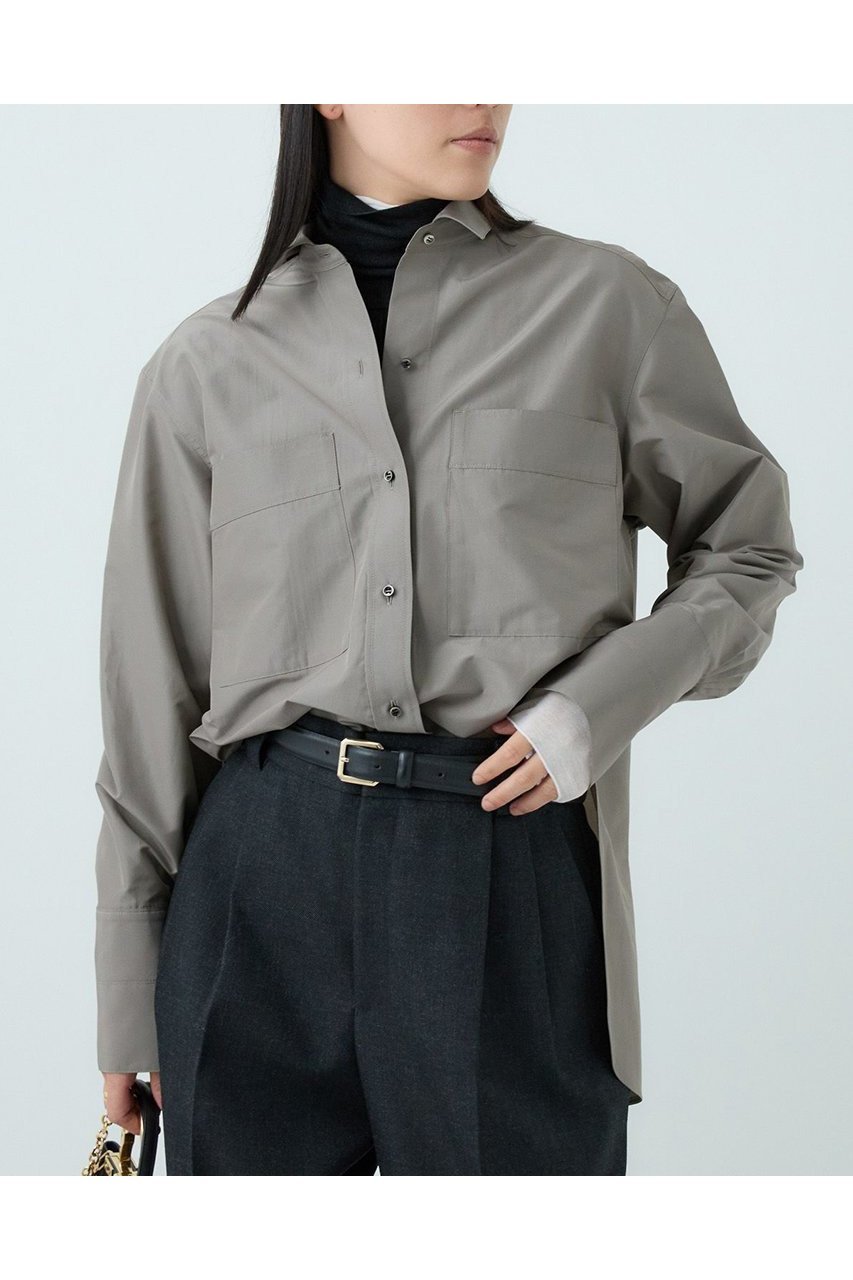 【カオス/Chaos】のラウノシャツブラウス インテリア・キッズ・メンズ・レディースファッション・服の通販 founy(ファニー) 　ファッション　Fashion　レディースファッション　Fashion for Women　トップス・カットソー　Cut & Sew Tops　シャツ・ブラウス・オフィスカジュアル　Elegant Blouses & Button-Ups　インナー　Innerwear　スリーブ　Sleeve, Long Sleeve / Short Sleeve　センター　Center, Center Line　タイプライター　Typewriter Fabric, Crisp Cotton　タフタ　Taffeta, Structured Fabric　ボトム　Bottoms, Lower Wear　ロング　Long, Long-Length　新作・新入荷　New Arrivals / New In　モカ|ID: prp329100004703597 ipo3291000000033965625
