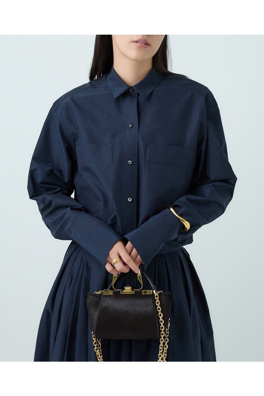 【カオス/Chaos】のラウノシャツブラウス インテリア・キッズ・メンズ・レディースファッション・服の通販 founy(ファニー) 　ファッション　Fashion　レディースファッション　Fashion for Women　トップス・カットソー　Cut & Sew Tops　シャツ・ブラウス・オフィスカジュアル　Elegant Blouses & Button-Ups　インナー　Innerwear　スリーブ　Sleeve, Long Sleeve / Short Sleeve　センター　Center, Center Line　タイプライター　Typewriter Fabric, Crisp Cotton　タフタ　Taffeta, Structured Fabric　ボトム　Bottoms, Lower Wear　ロング　Long, Long-Length　新作・新入荷　New Arrivals / New In　ダークネイビー|ID: prp329100004703597 ipo3291000000033965626
