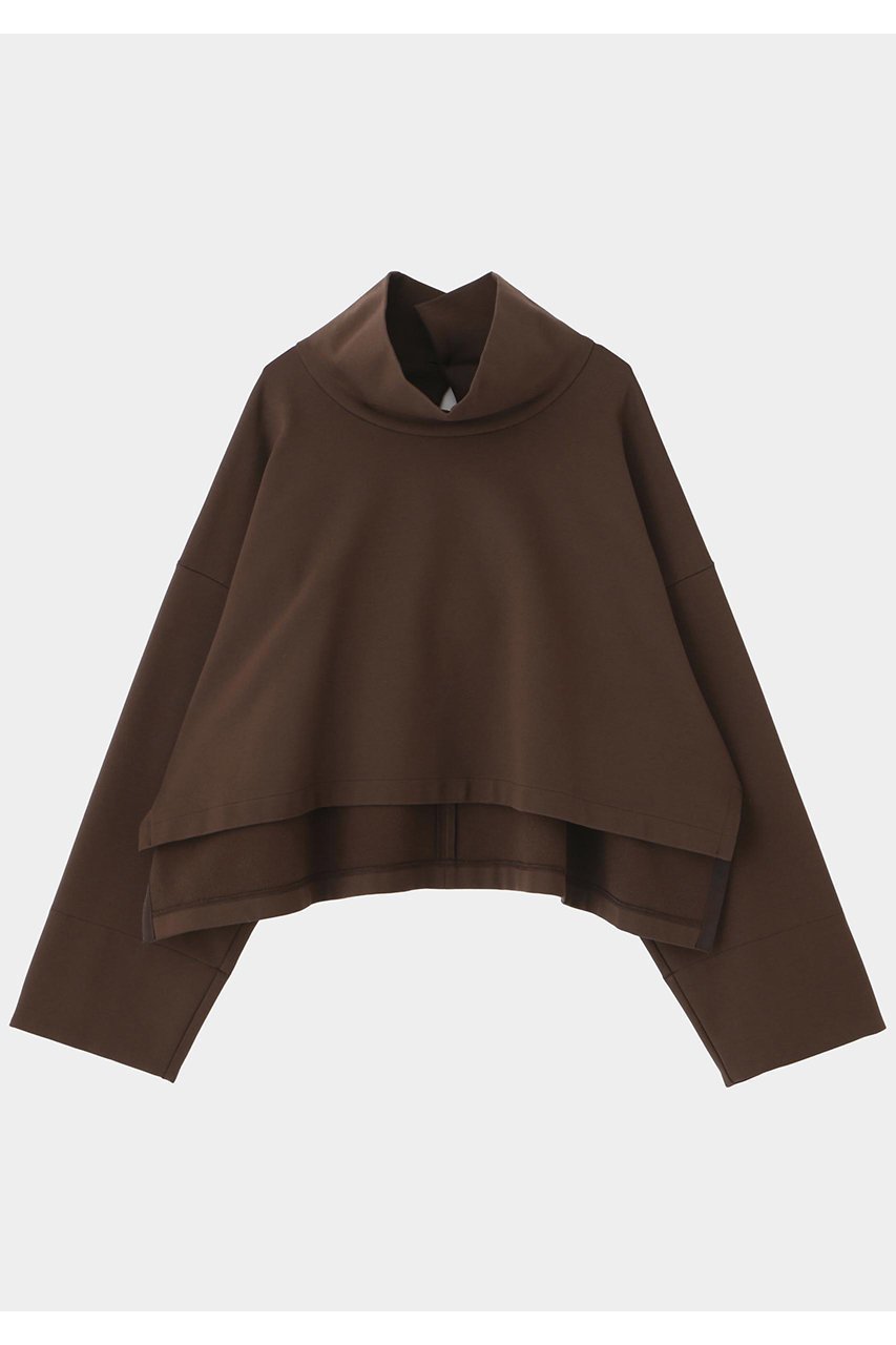 【ル フィル/LE PHIL】のハイネッククロプドプルオーバー インテリア・キッズ・メンズ・レディースファッション・服の通販 founy(ファニー) 　ファッション　Fashion　レディースファッション　Fashion for Women　トップス・カットソー　Cut & Sew Tops　シャツ・ブラウス・オフィスカジュアル　Elegant Blouses & Button-Ups　ロングTシャツ・Tシャツ　Longline T-Shirts & Tees　カジュアルプルオーバー・ニットトップス　Pullovers & Knit Tops / Casual Pullovers　カットソー・ベーシックTシャツ　Cut-and-Sewn Tops / Stretch Tees & Basics　インナー　Innerwear　ショート　Short, Short Length　スタンダード　Standard, Basic　スリーブ　Sleeve, Long Sleeve / Short Sleeve　ハイネック　High Neck, Mock Neck　バランス　Balance, Style Balance　ロング　Long, Long-Length　ワイド　Wide, Wide Fit　エレガント 上品　Elegant　ブラウン|ID: prp329100004705547 ipo3291000000033983367