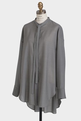 【ヒューエルミュージアム/hueLe Museum】の【hLM】ニューボウタイブラウス 人気、トレンドファッション・服の通販 founy(ファニー) ファッション Fashion レディースファッション Fashion for Women トップス・カットソー Cut & Sew Tops シャツ・ブラウス・オフィスカジュアル Elegant Blouses & Button-Ups なめらか Smooth, Silky Texture シンプル Simple, Minimal スリーブ Sleeve, Long Sleeve / Short Sleeve フロント Front, Front Design リボン Ribbon, Bow ロング Long, Long-Length エレガント 上品 Elegant |ID:prp329100004705561