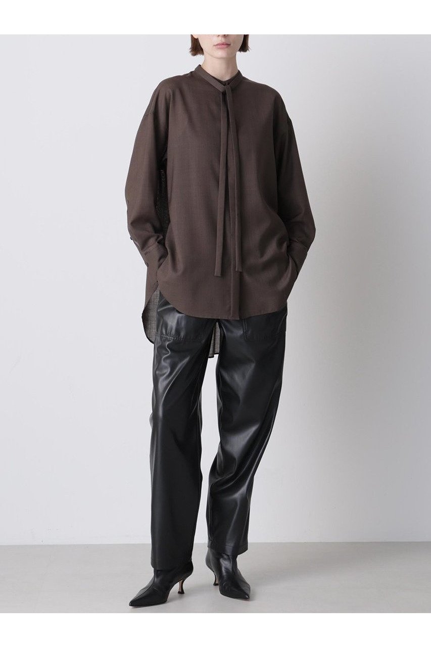 【ヒューエルミュージアム/hueLe Museum】の【hLM】ニューボウタイブラウス 人気、トレンドファッション・服の通販 founy(ファニー) 　ファッション　Fashion　レディースファッション　Fashion for Women　トップス・カットソー　Cut & Sew Tops　シャツ・ブラウス・オフィスカジュアル　Elegant Blouses & Button-Ups　なめらか　Smooth, Silky Texture　シンプル　Simple, Minimal　スリーブ　Sleeve, Long Sleeve / Short Sleeve　フロント　Front, Front Design　リボン　Ribbon, Bow　ロング　Long, Long-Length　エレガント 上品　Elegant　other-2|ID: prp329100004705561 ipo3291000000033983486