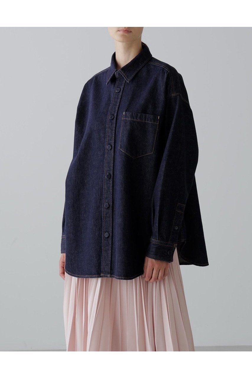 【アドーア/ADORE】のデニムボタンシャツ(ADORE別注カラー) 人気、トレンドファッション・服の通販 founy(ファニー) 　ファッション　Fashion　レディースファッション　Fashion for Women　トップス・カットソー　Cut & Sew Tops　シャツ・ブラウス・オフィスカジュアル　Elegant Blouses & Button-Ups　シンプル　Simple, Minimal　スタンダード　Standard, Basic　スリーブ　Sleeve, Long Sleeve / Short Sleeve　デニム　Denim, Jeans Material　ハンド　Hand, Handmade　ビンテージ　Vintage, Retro Style　フォルム　Silhouette, Form　ベーシック　Basic, Essential　モダン　Modern, Contemporary　リラックス　Relax, Relaxed Fit　ロング　Long, Long-Length　別注　Limited Edition, Custom Order　other-2|ID: prp329100004705567 ipo3291000000033983537