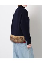 【ヒューエルミュージアム/hueLe Museum】の【STUMBLY】Fur Trim Combi Pullover ネイビー|ID:prp329100004705572