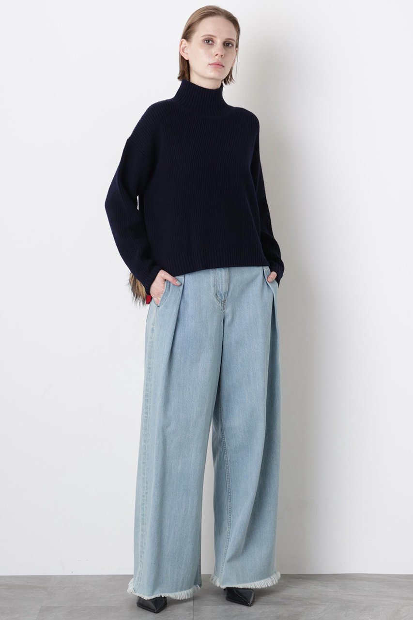 【ヒューエルミュージアム/hueLe Museum】の【STUMBLY】Fur Trim Combi Pullover 人気、トレンドファッション・服の通販 founy(ファニー) 　ファッション　Fashion　レディースファッション　Fashion for Women　トップス・カットソー　Cut & Sew Tops　ニット　Knit Tops & Sweaters　カジュアルプルオーバー・ニットトップス　Pullovers & Knit Tops / Casual Pullovers　シンプル　Simple, Minimal　ハイネック　High Neck, Mock Neck　切替　Switching, Contrast Panel　畦　Ribbed Knit　A/W・秋冬　Autumn/Winter　other-3|ID: prp329100004705572 ipo3291000000033983572