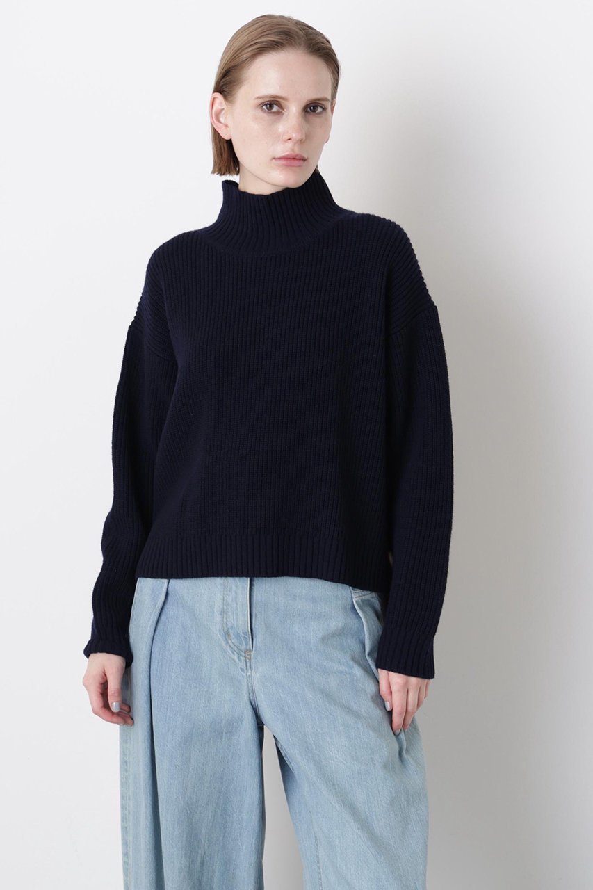 【ヒューエルミュージアム/hueLe Museum】の【STUMBLY】Fur Trim Combi Pullover 人気、トレンドファッション・服の通販 founy(ファニー) 　ファッション　Fashion　レディースファッション　Fashion for Women　トップス・カットソー　Cut & Sew Tops　ニット　Knit Tops & Sweaters　カジュアルプルオーバー・ニットトップス　Pullovers & Knit Tops / Casual Pullovers　シンプル　Simple, Minimal　ハイネック　High Neck, Mock Neck　切替　Switching, Contrast Panel　畦　Ribbed Knit　A/W・秋冬　Autumn/Winter　other-4|ID: prp329100004705572 ipo3291000000033983573