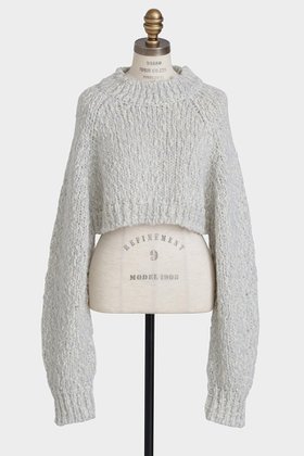 【ヒューエルミュージアム/hueLe Museum】の【hLM】バイカラークロップニット 人気、トレンドファッション・服の通販 founy(ファニー) ファッション Fashion レディースファッション Fashion for Women トップス・カットソー Cut & Sew Tops ニット Knit Tops & Sweaters カジュアルプルオーバー・ニットトップス Pullovers & Knit Tops / Casual Pullovers スリーブ Sleeve, Long Sleeve / Short Sleeve タートルネック Turtleneck, High Neck ミックス Mix, Mixed Style |ID:prp329100004705575