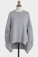 【ヒューエルミュージアム/hueLe Museum】の【hLM】スエットニット 人気、トレンドファッション・服の通販 founy(ファニー) ファッション Fashion レディースファッション Fashion for Women トップス・カットソー Cut & Sew Tops ニット Knit Tops & Sweaters カジュアルプルオーバー・ニットトップス Pullovers & Knit Tops / Casual Pullovers スウェット / スエット Sweatshirt, Sweatwear スリット Slit, Slit Detail ダブル Double, Double-Breasted バランス Balance, Style Balance フェイス Face, Facial Design フロント Front, Front Design エレガント 上品 Elegant |ID:prp329100004705577