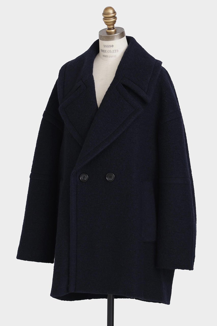 【ヒューエルミュージアム/hueLe Museum】の【STUMBLY】New Big Silhouette Pea JK インテリア・キッズ・メンズ・レディースファッション・服の通販 founy(ファニー) 　ファッション　Fashion　レディースファッション　Fashion for Women　アウター　Coat / Outerwear Collection　コート・ロングコート・ピーコート　Long Coats, Peacoats & More　クラシック　Classic, Timeless Style　ショート　Short, Short Length　パターン　Pattern, Design Print　ワーク　Workwear, Utility Style　エレガント 上品　Elegant　ネイビー|ID: prp329100004705587 ipo3291000000033983702