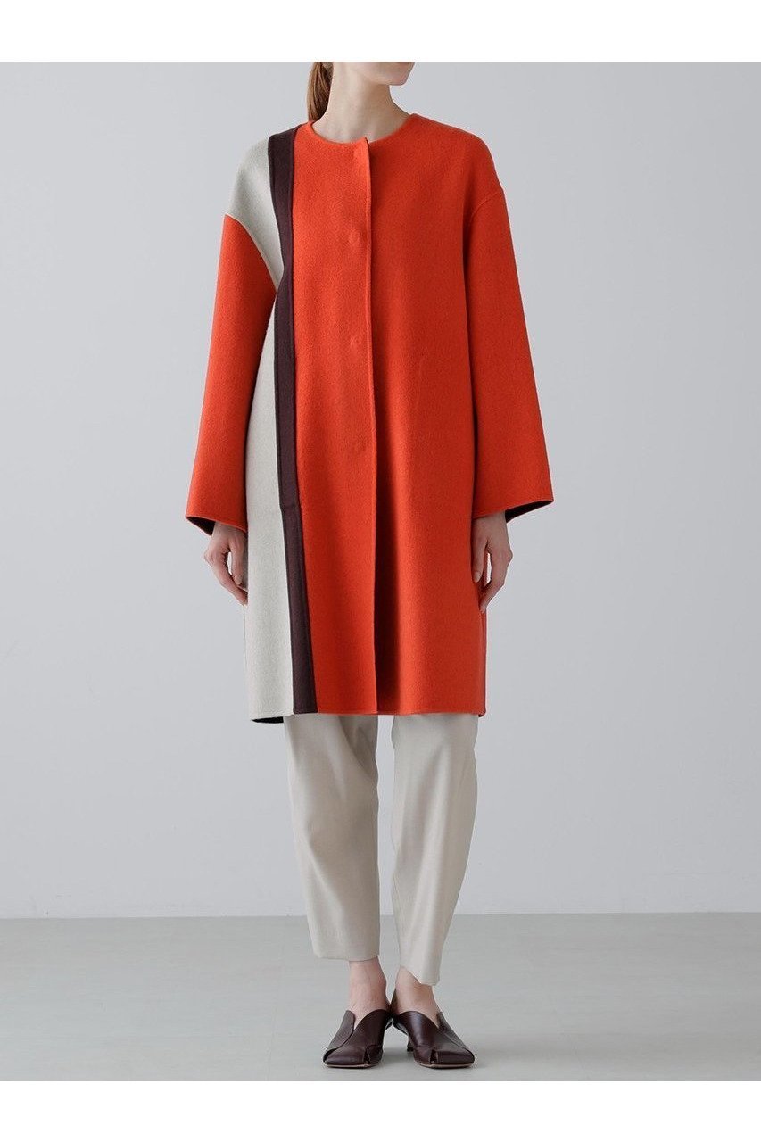 【アドーア/ADORE】のCa混2TONEリバーノーカラーコート 人気、トレンドファッション・服の通販 founy(ファニー) 　ファッション　Fashion　レディースファッション　Fashion for Women　アウター　Coat / Outerwear Collection　コート・ロングコート・ピーコート　Long Coats, Peacoats & More　おすすめ　Recommended / Our Picks　ジャケット　Jacket, Outerwear　ロング　Long, Long-Length　冬　Winter / This Winter　別注　Limited Edition, Custom Order　定番　Standard, Basic Item　新作・新入荷　New Arrivals / New In　other-2|ID: prp329100004705596 ipo3291000000033983762