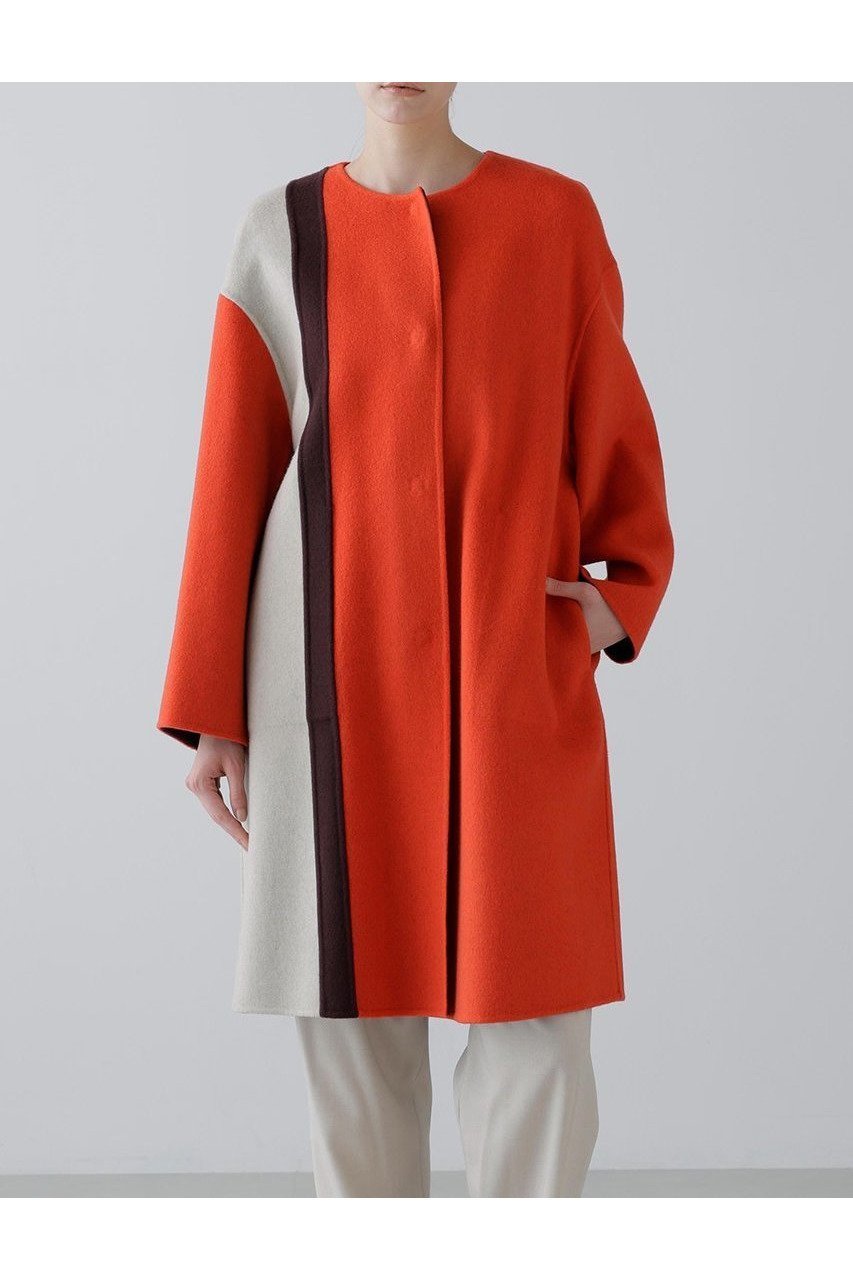 【アドーア/ADORE】のCa混2TONEリバーノーカラーコート 人気、トレンドファッション・服の通販 founy(ファニー) 　ファッション　Fashion　レディースファッション　Fashion for Women　アウター　Coat / Outerwear Collection　コート・ロングコート・ピーコート　Long Coats, Peacoats & More　おすすめ　Recommended / Our Picks　ジャケット　Jacket, Outerwear　ロング　Long, Long-Length　冬　Winter / This Winter　別注　Limited Edition, Custom Order　定番　Standard, Basic Item　新作・新入荷　New Arrivals / New In　other-6|ID: prp329100004705596 ipo3291000000033983771