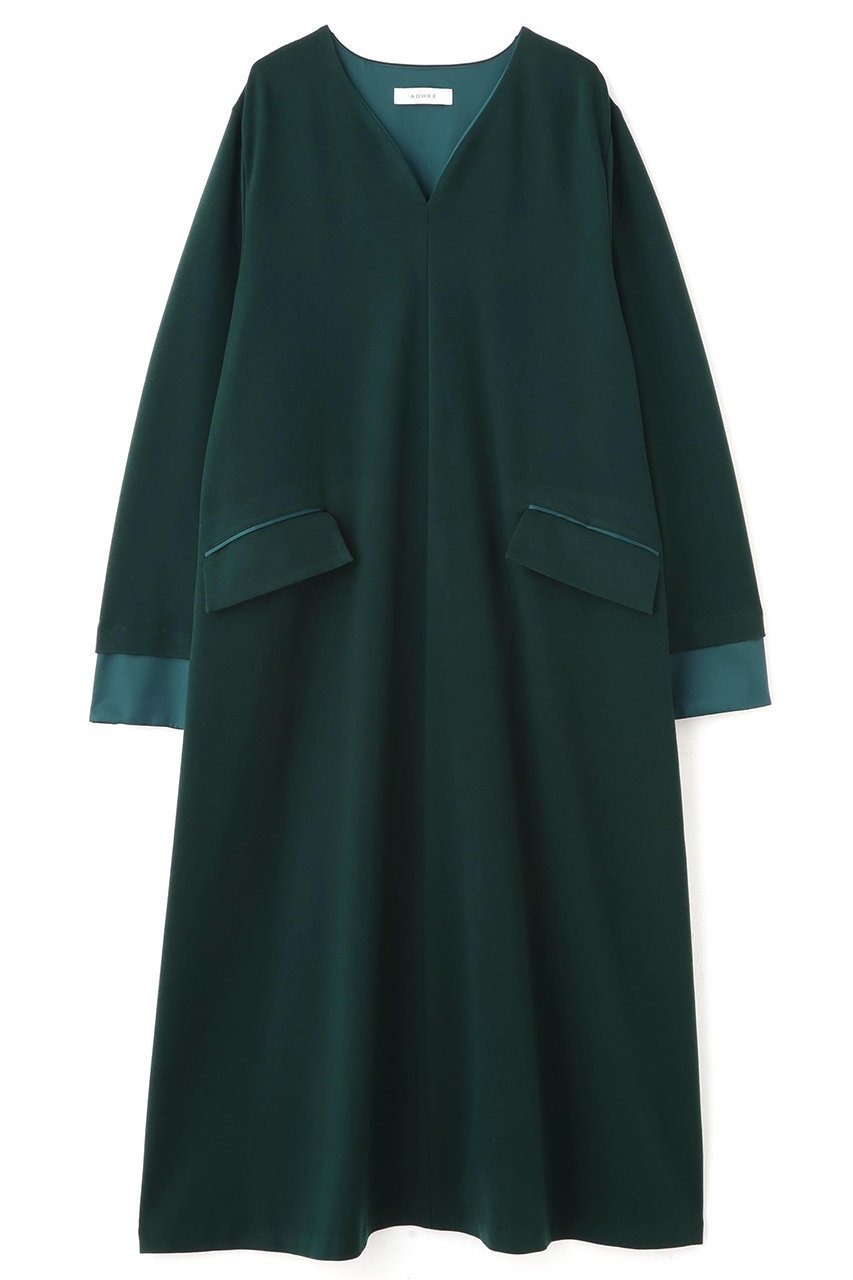 【アドーア/ADORE】のストレッチポンチワンピース 人気、トレンドファッション・服の通販 founy(ファニー) 　ファッション　Fashion　レディースファッション　Fashion for Women　ワンピース　Dresses　チュニック　Tunic Tops & Dresses　エレガント 上品　Elegant　コンビ　Combo, Combination Style　サテン　Satin, Glossy Fabric　チュニック　Tunic, Long Top　ロング　Long, Long-Length　新作・新入荷　New Arrivals / New In　 other-1|ID: prp329100004705612 ipo3291000000033983874