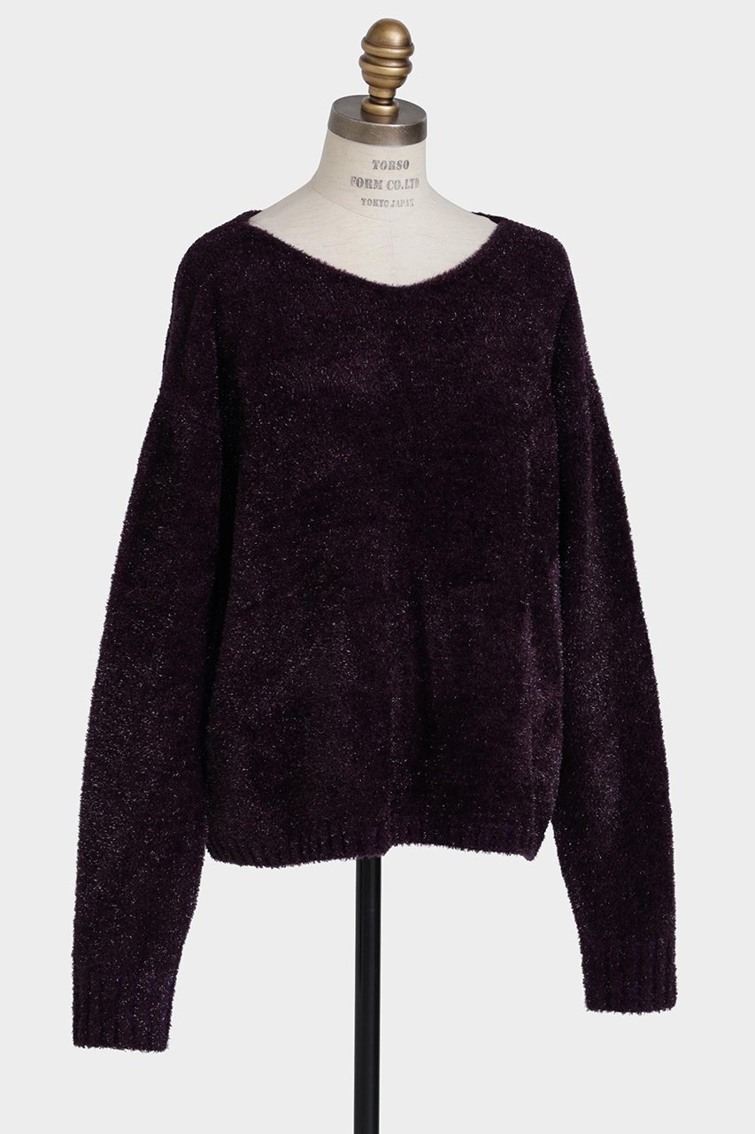 【ヒューエルミュージアム/hueLe Museum】の【STUMBLY】Glitter Yarn Pullover インテリア・キッズ・メンズ・レディースファッション・服の通販 founy(ファニー) 　ファッション　Fashion　レディースファッション　Fashion for Women　トップス・カットソー　Cut & Sew Tops　ニット　Knit Tops & Sweaters　カジュアルプルオーバー・ニットトップス　Pullovers & Knit Tops / Casual Pullovers　おすすめ　Recommended / Our Picks　インナー　Innerwear　クラシック　Classic, Timeless Style　バランス　Balance, Style Balance　ボトム　Bottoms, Lower Wear　パープル|ID: prp329100004705616 ipo3291000000033983908