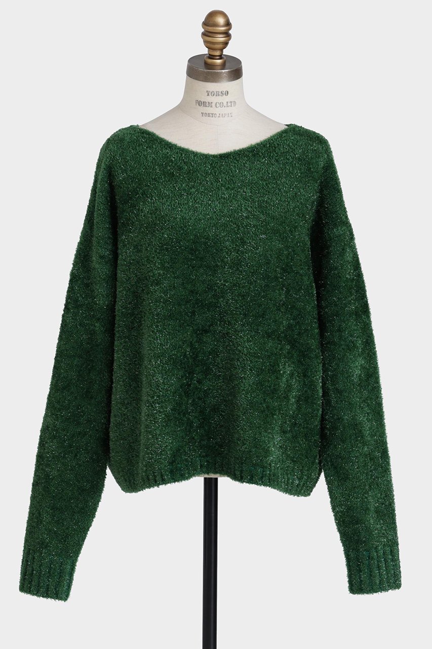 【ヒューエルミュージアム/hueLe Museum】の【STUMBLY】Glitter Yarn Pullover インテリア・キッズ・メンズ・レディースファッション・服の通販 founy(ファニー) 　ファッション　Fashion　レディースファッション　Fashion for Women　トップス・カットソー　Cut & Sew Tops　ニット　Knit Tops & Sweaters　カジュアルプルオーバー・ニットトップス　Pullovers & Knit Tops / Casual Pullovers　おすすめ　Recommended / Our Picks　インナー　Innerwear　クラシック　Classic, Timeless Style　バランス　Balance, Style Balance　ボトム　Bottoms, Lower Wear　グリーン|ID: prp329100004705616 ipo3291000000033983909