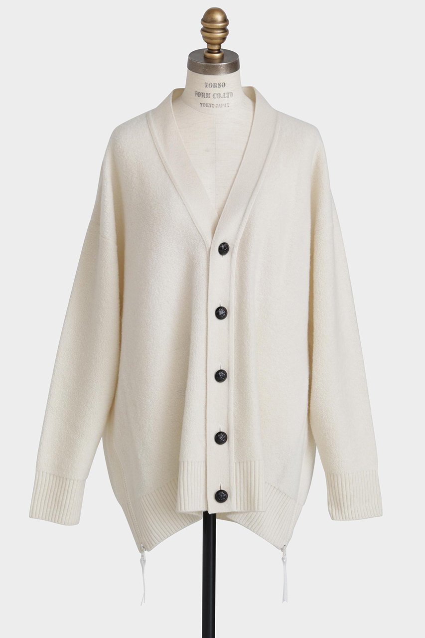 【ヒューエルミュージアム/hueLe Museum】の【STUMBLY】Pile Knit Cardigan インテリア・キッズ・メンズ・レディースファッション・服の通販 founy(ファニー) 　ファッション　Fashion　レディースファッション　Fashion for Women　トップス・カットソー　Cut & Sew Tops　ニット　Knit Tops & Sweaters　カーディガン・羽織り　Layered Style Cardigans　カジュアルプルオーバー・ニットトップス　Pullovers & Knit Tops / Casual Pullovers　フロント　Front, Front Design　メタル　Metal, Metal Parts　リラックス　Relax, Relaxed Fit　冬　Winter / This Winter　ホワイト|ID: prp329100004705617 ipo3291000000033983918