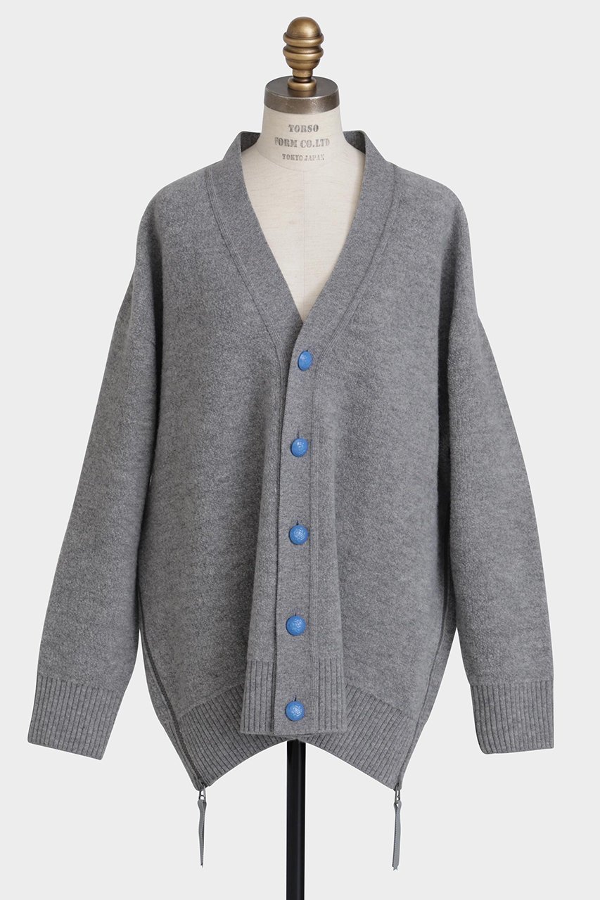 【ヒューエルミュージアム/hueLe Museum】の【STUMBLY】Pile Knit Cardigan インテリア・キッズ・メンズ・レディースファッション・服の通販 founy(ファニー) 　ファッション　Fashion　レディースファッション　Fashion for Women　トップス・カットソー　Cut & Sew Tops　ニット　Knit Tops & Sweaters　カーディガン・羽織り　Layered Style Cardigans　カジュアルプルオーバー・ニットトップス　Pullovers & Knit Tops / Casual Pullovers　フロント　Front, Front Design　メタル　Metal, Metal Parts　リラックス　Relax, Relaxed Fit　再入荷　Restock / Back in Stock　冬　Winter / This Winter　グレー|ID: prp329100004705617 ipo3291000000034175906