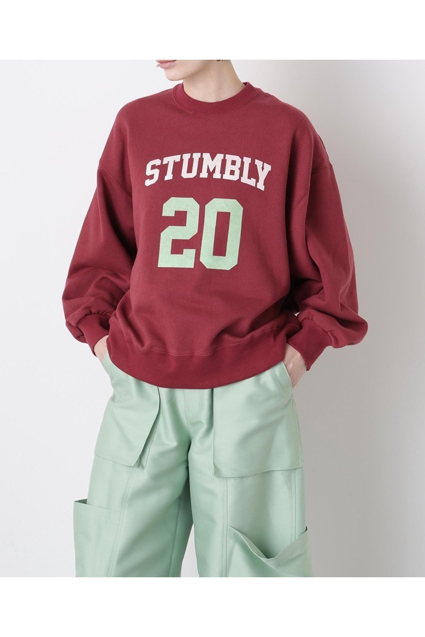 【ヒューエルミュージアム/hueLe Museum】の【STUMBLY】Printed Pullover インテリア・キッズ・メンズ・レディースファッション・服の通販 founy(ファニー) 　ファッション　Fashion　レディースファッション　Fashion for Women　トップス・カットソー　Cut & Sew Tops　シャツ・ブラウス・オフィスカジュアル　Elegant Blouses & Button-Ups　ロングTシャツ・Tシャツ　Longline T-Shirts & Tees　カジュアルプルオーバー・ニットトップス　Pullovers & Knit Tops / Casual Pullovers　カットソー・ベーシックTシャツ　Cut-and-Sewn Tops / Stretch Tees & Basics　クラシック　Classic, Timeless Style　スウェット / スエット　Sweatshirt, Sweatwear　スリーブ　Sleeve, Long Sleeve / Short Sleeve　プリント　Print, Printed Pattern　モダン　Modern, Contemporary　ロング　Long, Long-Length　ワイン|ID: prp329100004705618 ipo3291000000033983928