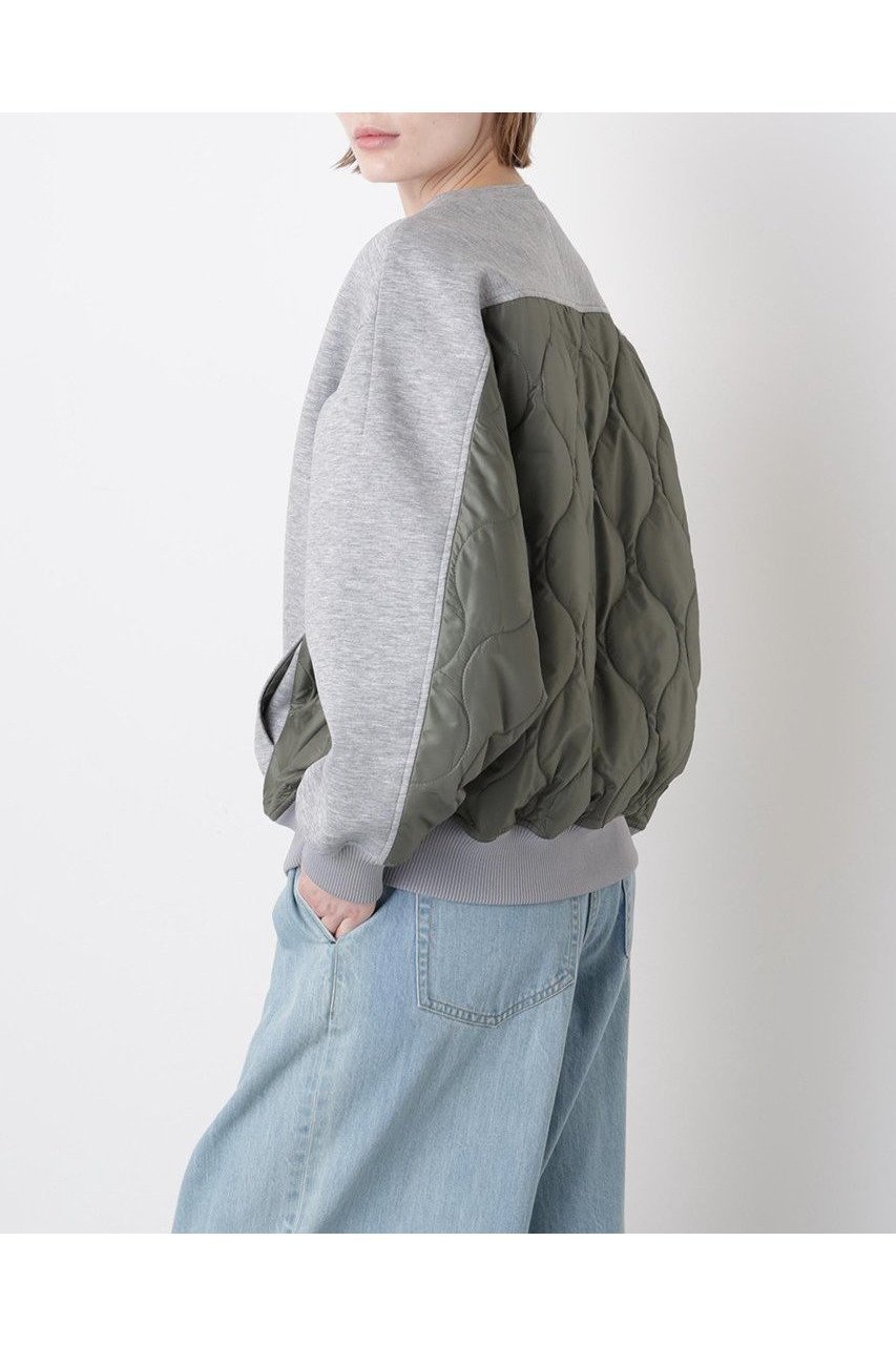 【ヒューエルミュージアム/hueLe Museum】の【STUMBLY】Quilted Combination PO インテリア・キッズ・メンズ・レディースファッション・服の通販 founy(ファニー) 　ファッション　Fashion　レディースファッション　Fashion for Women　トップス・カットソー　Cut & Sew Tops　シャツ・ブラウス・オフィスカジュアル　Elegant Blouses & Button-Ups　ロングTシャツ・Tシャツ　Longline T-Shirts & Tees　カットソー・ベーシックTシャツ　Cut-and-Sewn Tops / Stretch Tees & Basics　キルティング　Quilted, Quilting　スリーブ　Sleeve, Long Sleeve / Short Sleeve　タフタ　Taffeta, Structured Fabric　ベーシック　Basic, Essential　モダン　Modern, Contemporary　ロング　Long, Long-Length　グレー|ID: prp329100004705619 ipo3291000000033983936