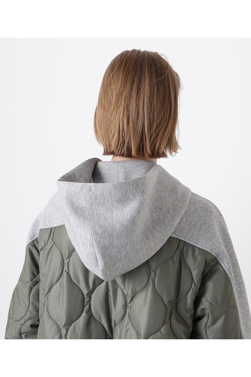 【ヒューエルミュージアム/hueLe Museum】の【STUMBLY】Quilted Combination Hoody 人気、トレンドファッション・服の通販 founy(ファニー) 　ファッション　Fashion　レディースファッション　Fashion for Women　トップス・カットソー　Cut & Sew Tops　シャツ・ブラウス・オフィスカジュアル　Elegant Blouses & Button-Ups　レディースパーカー・カジュアルフーディー　Casual Hoodies & Sweatshirts　ロングTシャツ・Tシャツ　Longline T-Shirts & Tees　スウェット・クルーネックトップス　Sweatshirts & Crewnecks / Relaxed Fit Sweat Tops　カットソー・ベーシックTシャツ　Cut-and-Sewn Tops / Stretch Tees & Basics　キルティング　Quilted, Quilting　タフタ　Taffeta, Structured Fabric　ベーシック　Basic, Essential　モダン　Modern, Contemporary　other-7|ID: prp329100004705620 ipo3291000000033983953