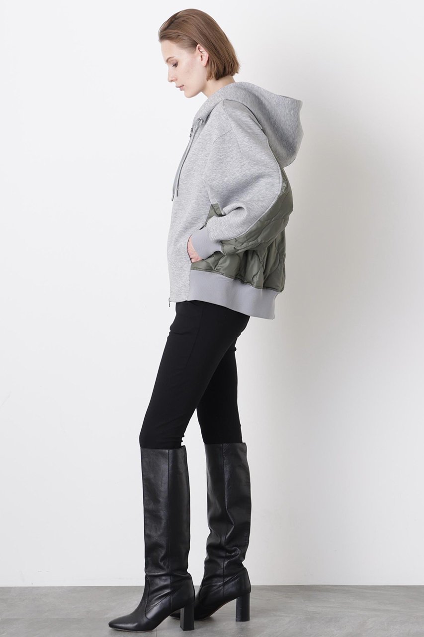 【ヒューエルミュージアム/hueLe Museum】の【STUMBLY】Quilted Combination Hoody 人気、トレンドファッション・服の通販 founy(ファニー) 　ファッション　Fashion　レディースファッション　Fashion for Women　トップス・カットソー　Cut & Sew Tops　シャツ・ブラウス・オフィスカジュアル　Elegant Blouses & Button-Ups　レディースパーカー・カジュアルフーディー　Casual Hoodies & Sweatshirts　ロングTシャツ・Tシャツ　Longline T-Shirts & Tees　スウェット・クルーネックトップス　Sweatshirts & Crewnecks / Relaxed Fit Sweat Tops　カットソー・ベーシックTシャツ　Cut-and-Sewn Tops / Stretch Tees & Basics　キルティング　Quilted, Quilting　タフタ　Taffeta, Structured Fabric　ベーシック　Basic, Essential　モダン　Modern, Contemporary　other-3|ID: prp329100004705620 ipo3291000000035777703