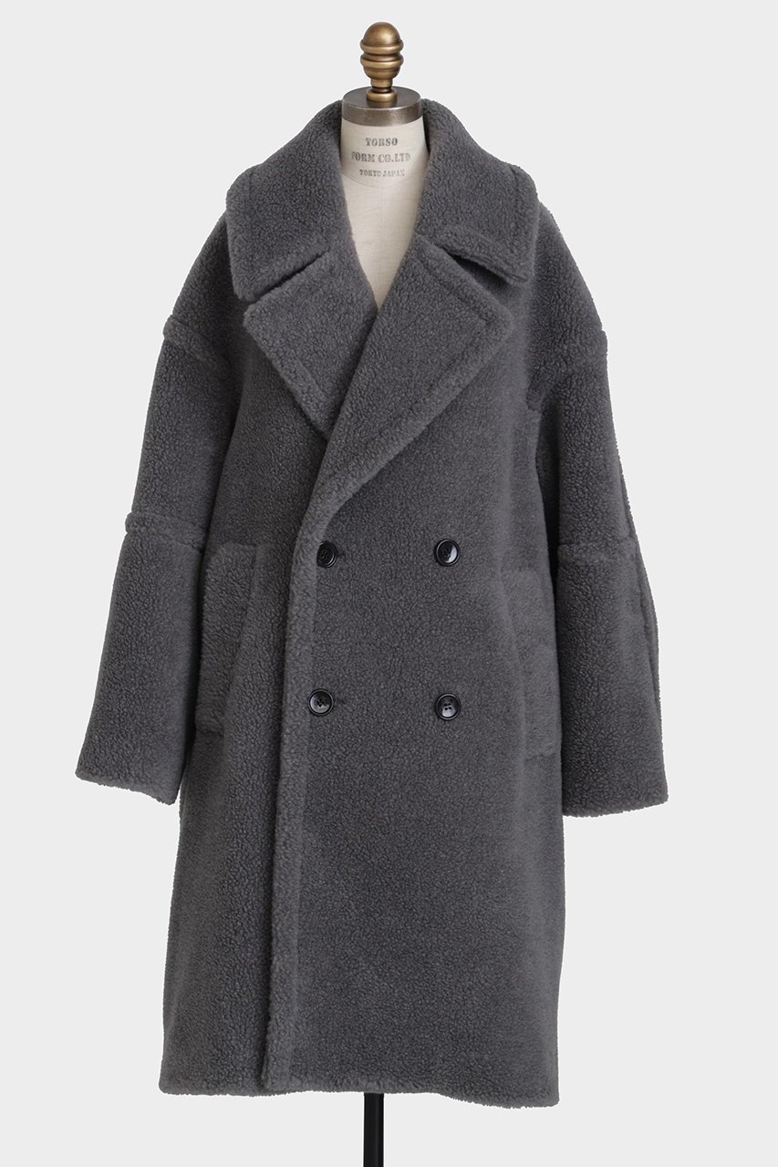 【ヒューエルミュージアム/hueLe Museum】の【STUMBLY】New Silhouette Pea Coat インテリア・キッズ・メンズ・レディースファッション・服の通販 founy(ファニー) 　ファッション　Fashion　レディースファッション　Fashion for Women　アウター　Coat / Outerwear Collection　コート・ロングコート・ピーコート　Long Coats, Peacoats & More　Pコート　Pea Coats　クラシック　Classic, Timeless Style　フォルム　Silhouette, Form　ミドル　Middle Length, Mid Height　ロング　Long, Long-Length　グレー|ID: prp329100004705621 ipo3291000000033983956