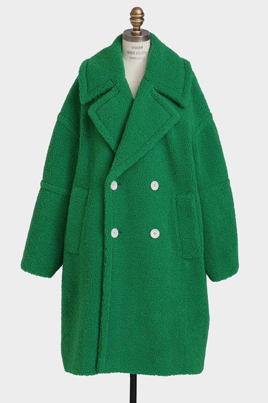 【ヒューエルミュージアム/hueLe Museum】の【STUMBLY】New Silhouette Pea Coat インテリア・キッズ・メンズ・レディースファッション・服の通販 founy(ファニー) 　ファッション　Fashion　レディースファッション　Fashion for Women　アウター　Coat / Outerwear Collection　コート・ロングコート・ピーコート　Long Coats, Peacoats & More　Pコート　Pea Coats　クラシック　Classic, Timeless Style　フォルム　Silhouette, Form　ミドル　Middle Length, Mid Height　ロング　Long, Long-Length　グリーン|ID: prp329100004705621 ipo3291000000033983959