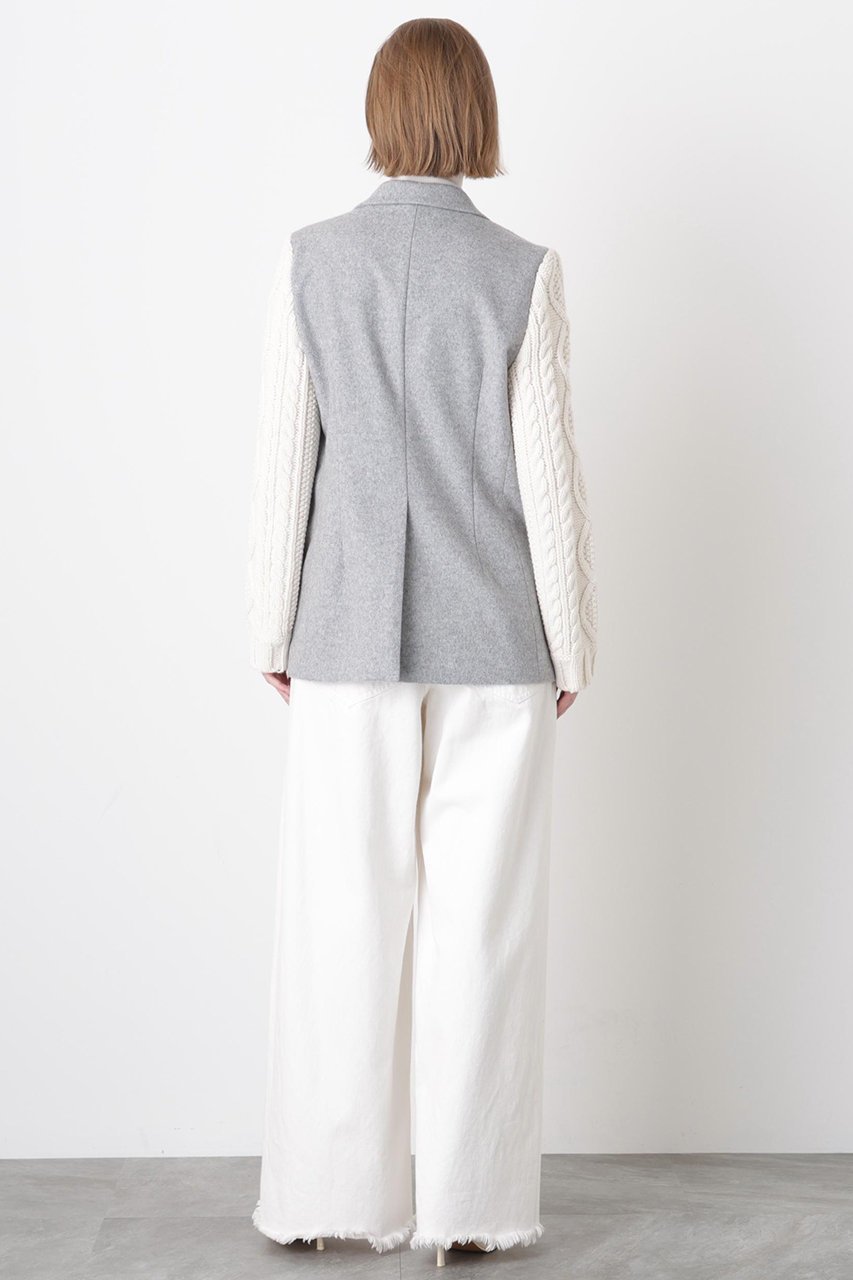 【ヒューエルミュージアム/hueLe Museum】の【STUMBLY】Cable Knit Sleeve Jacket 人気、トレンドファッション・服の通販 founy(ファニー) 　ファッション　Fashion　レディースファッション　Fashion for Women　アウター　Coat / Outerwear Collection　レディースジャケット・軽アウター　Jackets　クラシック　Classic, Timeless Style　ジャケット　Jacket, Outerwear　ドッキング　Docking, Mixed Material　other-4|ID: prp329100004705626 ipo3291000000035393428