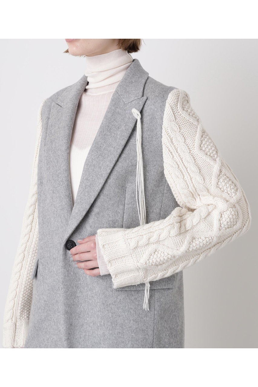【ヒューエルミュージアム/hueLe Museum】の【STUMBLY】Cable Knit Sleeve Jacket 人気、トレンドファッション・服の通販 founy(ファニー) 　ファッション　Fashion　レディースファッション　Fashion for Women　アウター　Coat / Outerwear Collection　レディースジャケット・軽アウター　Jackets　クラシック　Classic, Timeless Style　ジャケット　Jacket, Outerwear　ドッキング　Docking, Mixed Material　other-6|ID: prp329100004705626 ipo3291000000035393431