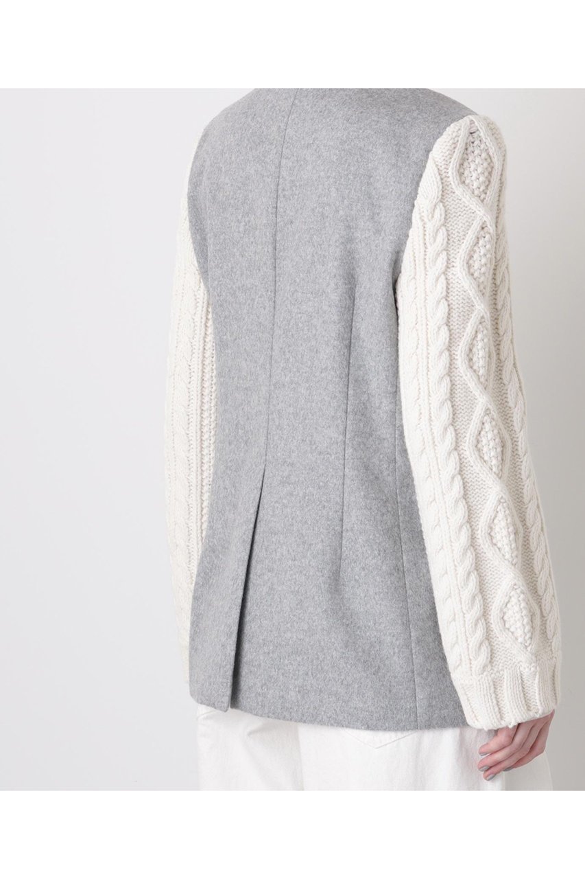 【ヒューエルミュージアム/hueLe Museum】の【STUMBLY】Cable Knit Sleeve Jacket 人気、トレンドファッション・服の通販 founy(ファニー) 　ファッション　Fashion　レディースファッション　Fashion for Women　アウター　Coat / Outerwear Collection　レディースジャケット・軽アウター　Jackets　クラシック　Classic, Timeless Style　ジャケット　Jacket, Outerwear　ドッキング　Docking, Mixed Material　other-7|ID: prp329100004705626 ipo3291000000035393432
