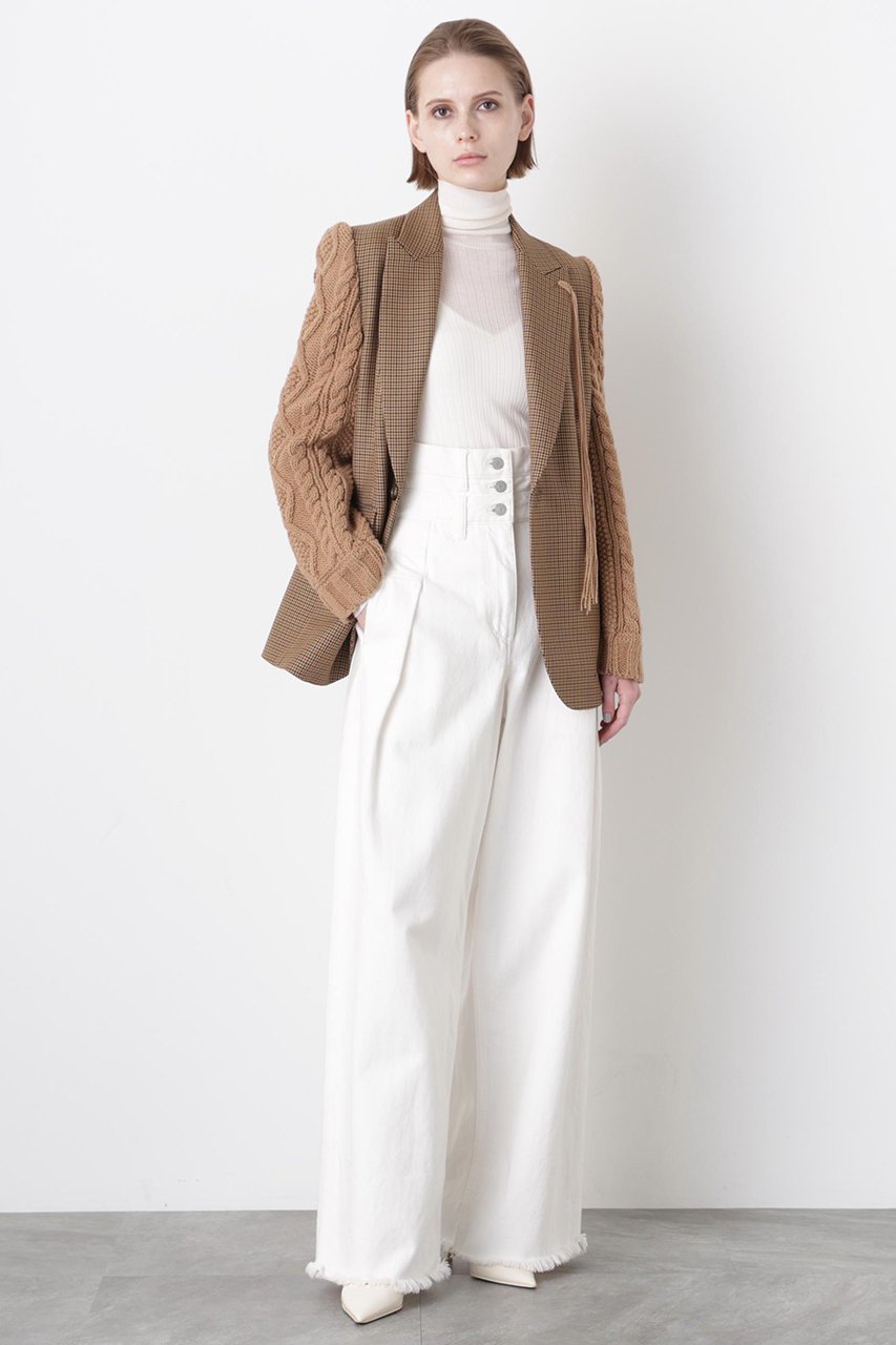 【ヒューエルミュージアム/hueLe Museum】の【STUMBLY】Cable Knit Sleeve Jacket 大人の最旬トレンドファッション＆コーディネート founy(ファウニー) 　ファッション　Fashion　レディースファッション　Fashion for Women　アウター　Coat / Outerwear Collection　レディースジャケット・軽アウター　Jackets　クラシック　Classic, Timeless Style　ジャケット　Jacket, Outerwear　ドッキング　Docking, Mixed Material　other-2|ID: prp329100004705626 ipo3291000000036687471