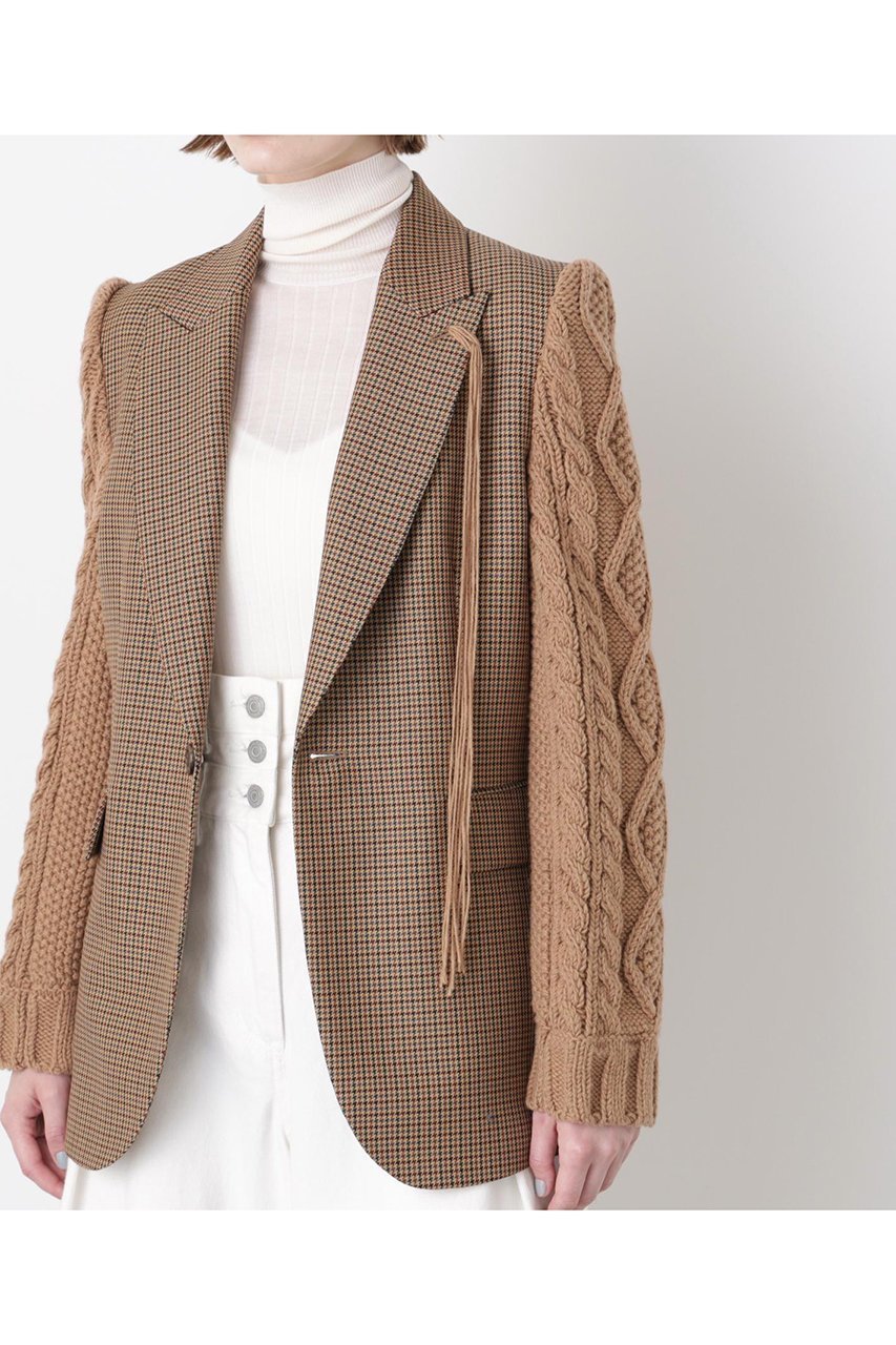 【ヒューエルミュージアム/hueLe Museum】の【STUMBLY】Cable Knit Sleeve Jacket 大人の最旬トレンドファッション＆コーディネート founy(ファウニー) 　ファッション　Fashion　レディースファッション　Fashion for Women　アウター　Coat / Outerwear Collection　レディースジャケット・軽アウター　Jackets　クラシック　Classic, Timeless Style　ジャケット　Jacket, Outerwear　ドッキング　Docking, Mixed Material　other-3|ID: prp329100004705626 ipo3291000000036687472