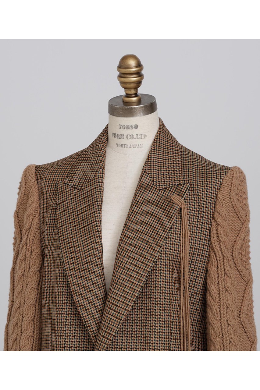 【ヒューエルミュージアム/hueLe Museum】の【STUMBLY】Cable Knit Sleeve Jacket 大人の最旬トレンドファッション＆コーディネート founy(ファウニー) 　ファッション　Fashion　レディースファッション　Fashion for Women　アウター　Coat / Outerwear Collection　レディースジャケット・軽アウター　Jackets　クラシック　Classic, Timeless Style　ジャケット　Jacket, Outerwear　ドッキング　Docking, Mixed Material　other-4|ID: prp329100004705626 ipo3291000000036687473