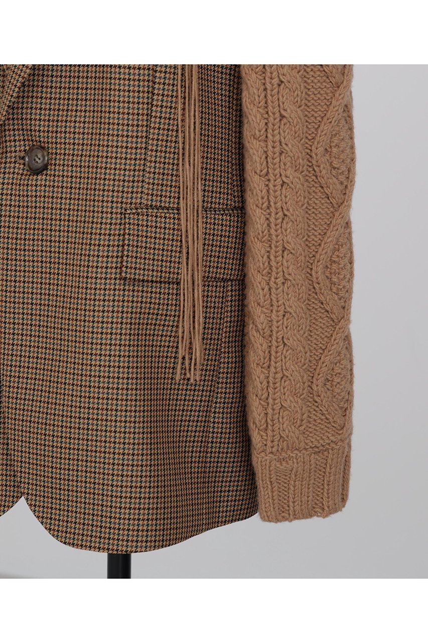 【ヒューエルミュージアム/hueLe Museum】の【STUMBLY】Cable Knit Sleeve Jacket 大人の最旬トレンドファッション＆コーディネート founy(ファウニー) 　ファッション　Fashion　レディースファッション　Fashion for Women　アウター　Coat / Outerwear Collection　レディースジャケット・軽アウター　Jackets　クラシック　Classic, Timeless Style　ジャケット　Jacket, Outerwear　ドッキング　Docking, Mixed Material　other-6|ID: prp329100004705626 ipo3291000000036687475
