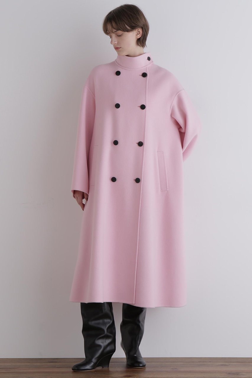 【ル フィル/LE PHIL】のソフトウールリバースタンドカラーコート 人気、トレンドファッション・服の通販 founy(ファニー) 　ファッション　Fashion　レディースファッション　Fashion for Women　アウター　Coat / Outerwear Collection　コート・ロングコート・ピーコート　Long Coats, Peacoats & More　スタンド　Stand Collar, Upright Stand　ドレス　Dress, One-Piece　ビッグ　Big, Oversized　フォルム　Silhouette, Form　フレア　Flare, Flared　ロング　Long, Long-Length　other-3|ID: prp329100004705627 ipo3291000000035665444