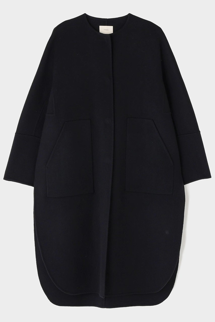 【ル フィル/LE PHIL】のソフトウールリバーコート インテリア・キッズ・メンズ・レディースファッション・服の通販 founy(ファニー) 　ファッション　Fashion　レディースファッション　Fashion for Women　アウター　Coat / Outerwear Collection　コート・ロングコート・ピーコート　Long Coats, Peacoats & More　インナー　Innerwear　ショルダー　Shoulder, Shoulder Strap　ドロップ　Drop Shoulder, Dropped Style　ビッグ　Big, Oversized　フロント　Front, Front Design　ロング　Long, Long-Length　エレガント 上品　Elegant　再入荷　Restock / Back in Stock　ブラック|ID: prp329100004705628 ipo3291000000034463524