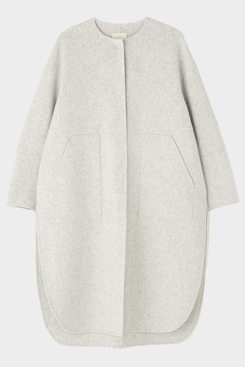 【ル フィル/LE PHIL】のソフトウールリバーコート インテリア・キッズ・メンズ・レディースファッション・服の通販 founy(ファニー) 　ファッション　Fashion　レディースファッション　Fashion for Women　アウター　Coat / Outerwear Collection　コート・ロングコート・ピーコート　Long Coats, Peacoats & More　インナー　Innerwear　ショルダー　Shoulder, Shoulder Strap　ドロップ　Drop Shoulder, Dropped Style　ビッグ　Big, Oversized　フロント　Front, Front Design　ロング　Long, Long-Length　エレガント 上品　Elegant　再入荷　Restock / Back in Stock　グレー|ID: prp329100004705628 ipo3291000000034463525