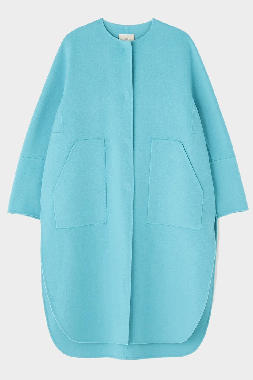 【ル フィル/LE PHIL】のソフトウールリバーコート インテリア・キッズ・メンズ・レディースファッション・服の通販 founy(ファニー) 　ファッション　Fashion　レディースファッション　Fashion for Women　アウター　Coat / Outerwear Collection　コート・ロングコート・ピーコート　Long Coats, Peacoats & More　インナー　Innerwear　ショルダー　Shoulder, Shoulder Strap　ドロップ　Drop Shoulder, Dropped Style　ビッグ　Big, Oversized　フロント　Front, Front Design　ロング　Long, Long-Length　エレガント 上品　Elegant　再入荷　Restock / Back in Stock　グリーン|ID: prp329100004705628 ipo3291000000034463526