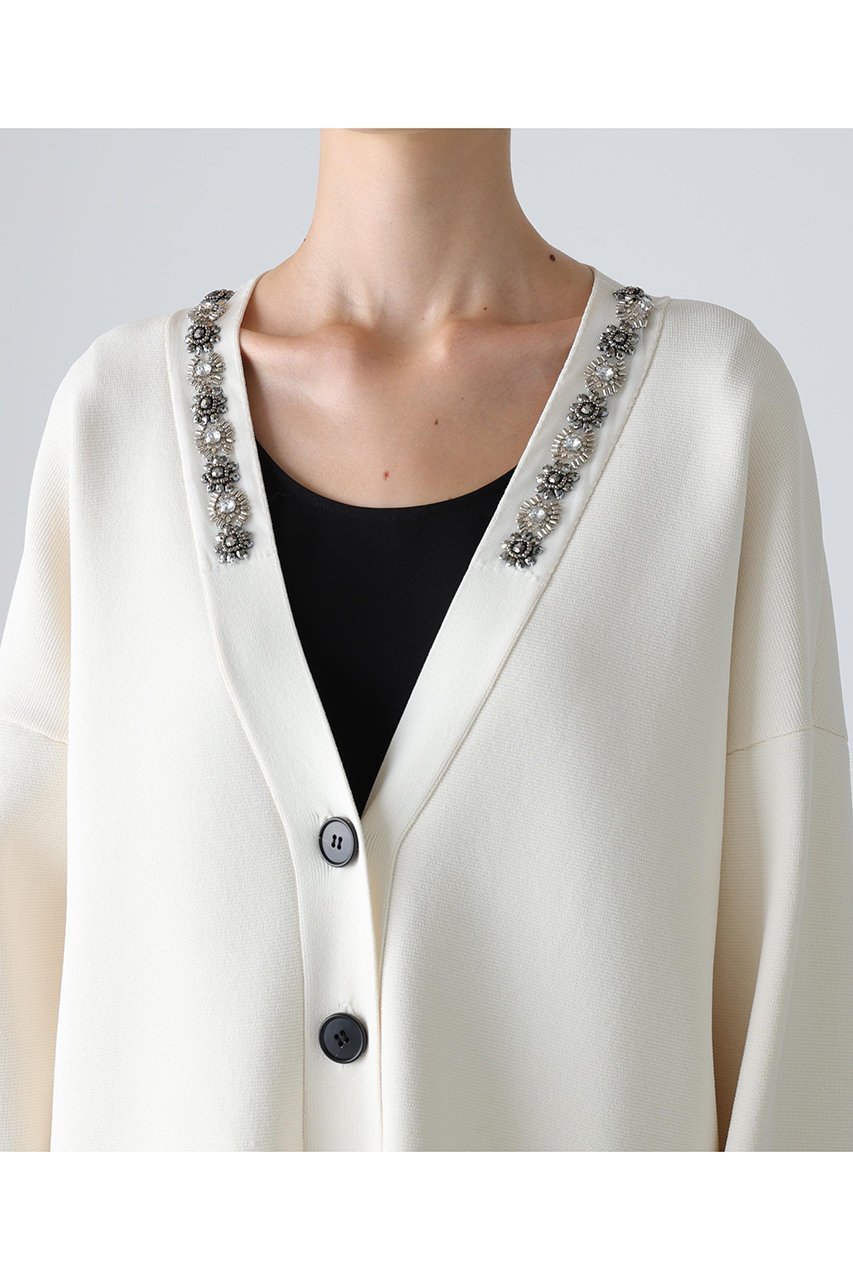 【アドーア/ADORE】のビジューカーディガン 人気、トレンドファッション・服の通販 founy(ファニー) 　ファッション　Fashion　レディースファッション　Fashion for Women　トップス・カットソー　Cut & Sew Tops　ニット　Knit Tops & Sweaters　カーディガン・羽織り　Layered Style Cardigans　カジュアルプルオーバー・ニットトップス　Pullovers & Knit Tops / Casual Pullovers　カーディガン　Cardigan, Knitwear　ストレッチ　Stretch, Stretchy Fabric　ビジュー　Bijou, Jewel-like Accent　ラグジュアリー　Luxury, Elegant　リボン　Ribbon, Bow　other-6|ID: prp329100004705636 ipo3291000000035665496
