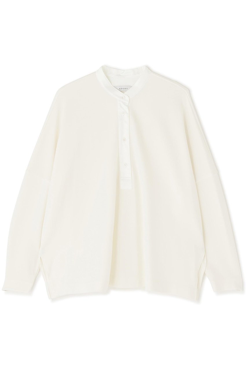 【アドーア/ADORE】のストレッチポンチプルオーバー インテリア・キッズ・メンズ・レディースファッション・服の通販 founy(ファニー) ファッション Fashion レディースファッション Fashion for Women トップス・カットソー Cut & Sew Tops シャツ・ブラウス・オフィスカジュアル Elegant Blouses & Button-Ups ロングTシャツ・Tシャツ Longline T-Shirts & Tees カジュアルプルオーバー・ニットトップス Pullovers & Knit Tops / Casual Pullovers カットソー・ベーシックTシャツ Cut-and-Sewn Tops / Stretch Tees & Basics おすすめ Recommended / Our Picks エレガント 上品 Elegant コンビ Combo, Combination Style サテン Satin, Glossy Fabric スリーブ Sleeve, Long Sleeve / Short Sleeve セットアップ Set-Up, Coordinated Outfit ロング Long, Long-Length ホワイト|ID: prp329100004705637 ipo3291000000034187806