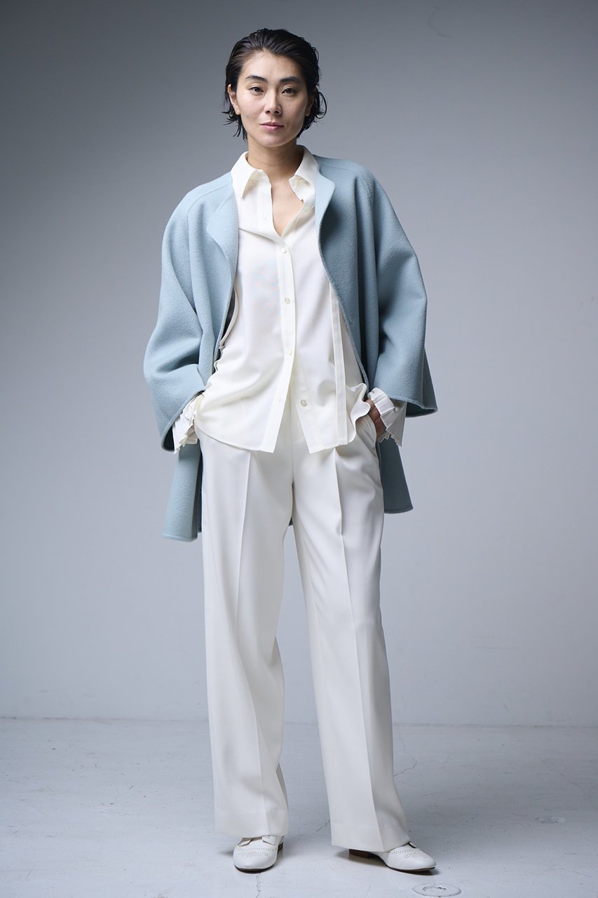 【エムフィル/M Fil】のウールビエラ プリーツスリーブブラウス 人気、トレンドファッション・服の通販 founy(ファニー) 　ファッション　Fashion　レディースファッション　Fashion for Women　トップス・カットソー　Cut & Sew Tops　シャツ・ブラウス・オフィスカジュアル　Elegant Blouses & Button-Ups　インナー　Innerwear　カーディガン　Cardigan, Knitwear　シンプル　Simple, Minimal　ジャケット　Jacket, Outerwear　スリーブ　Sleeve, Long Sleeve / Short Sleeve　プリーツ　Pleats, Pleated　リボン　Ribbon, Bow　ロング　Long, Long-Length　エレガント 上品　Elegant　冬　Winter / This Winter　other-7|ID: prp329100004705639 ipo3291000000034057395