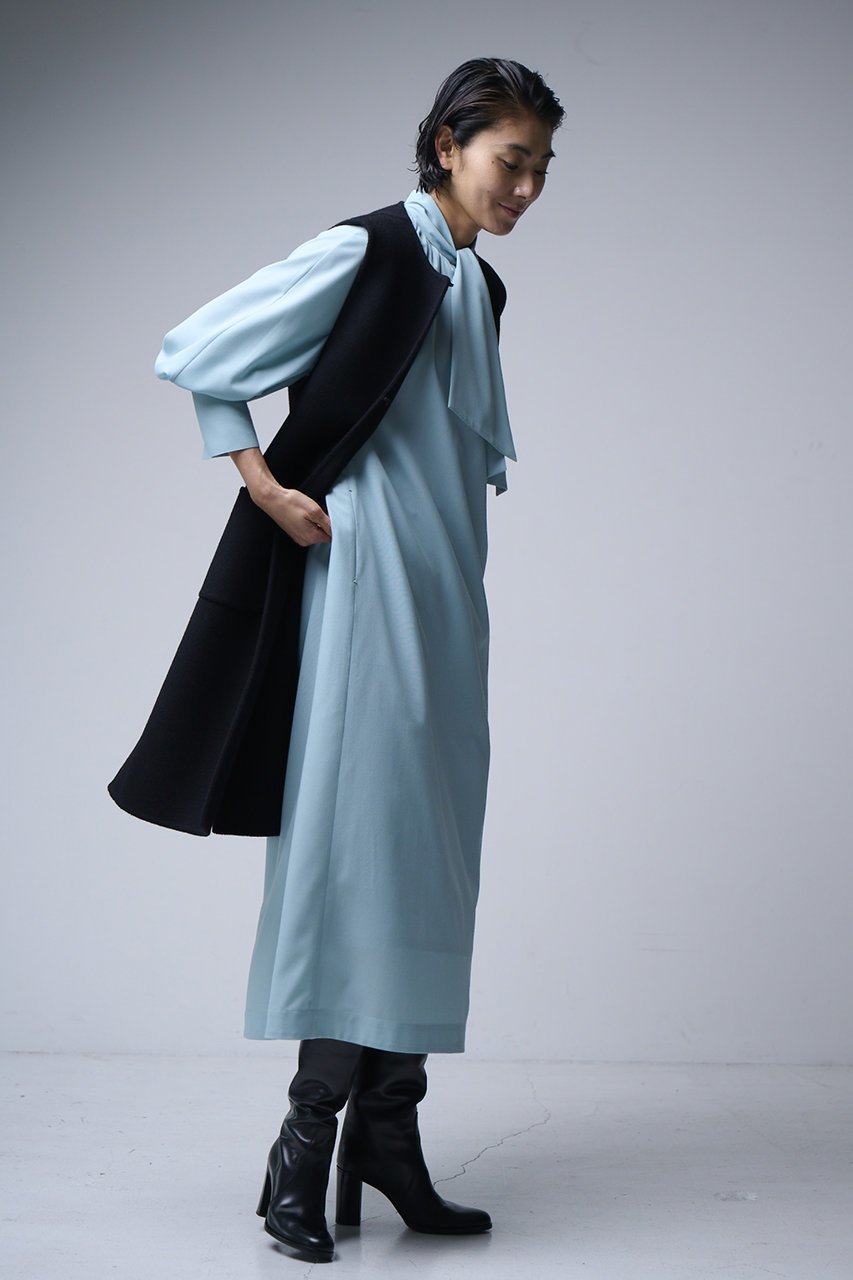 【エムフィル/M Fil】のウールビエラ ショートボウタイロングワンピース 人気、トレンドファッション・服の通販 founy(ファニー) 　ファッション　Fashion　レディースファッション　Fashion for Women　ワンピース　Dresses　チュニック　Tunic Tops & Dresses　クラシック　Classic, Timeless Style　チュニック　Tunic, Long Top　ロング　Long, Long-Length　人気　Popular, Best Seller　冬　Winter / This Winter　other-8|ID: prp329100004705640 ipo3291000000034057403