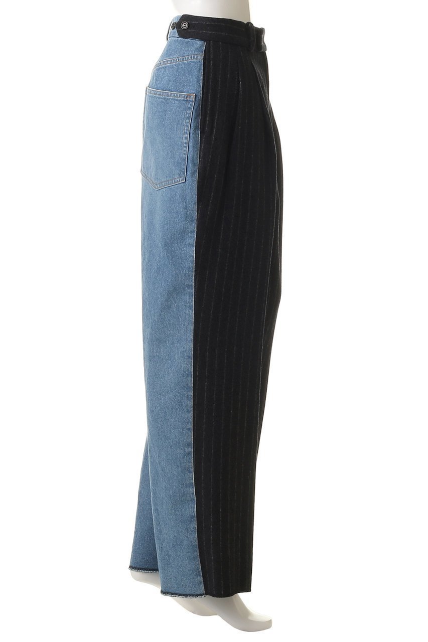 【アンスクリア/INSCRIRE】のCombine Two パンツ 人気、トレンドファッション・服の通販 founy(ファニー) 　ファッション　Fashion　レディースファッション　Fashion for Women　パンツ　Pants & Trousers　デニムパンツ・ジーンズ・美脚デニム　Denim Jeans & Pants　ストライプ　Stripe, Striped Pattern　デニム　Denim, Jeans Material　マニッシュ　Mannish, Boyish　ワイド　Wide, Wide Fit　新作・新入荷　New Arrivals / New In　other-3|ID: prp329100004705641 ipo3291000000033984134