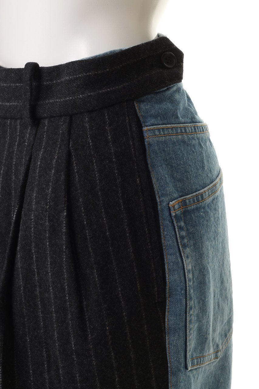 【アンスクリア/INSCRIRE】のCombine Two パンツ 人気、トレンドファッション・服の通販 founy(ファニー) 　ファッション　Fashion　レディースファッション　Fashion for Women　パンツ　Pants & Trousers　デニムパンツ・ジーンズ・美脚デニム　Denim Jeans & Pants　ストライプ　Stripe, Striped Pattern　デニム　Denim, Jeans Material　マニッシュ　Mannish, Boyish　ワイド　Wide, Wide Fit　新作・新入荷　New Arrivals / New In　other-5|ID: prp329100004705641 ipo3291000000033984136